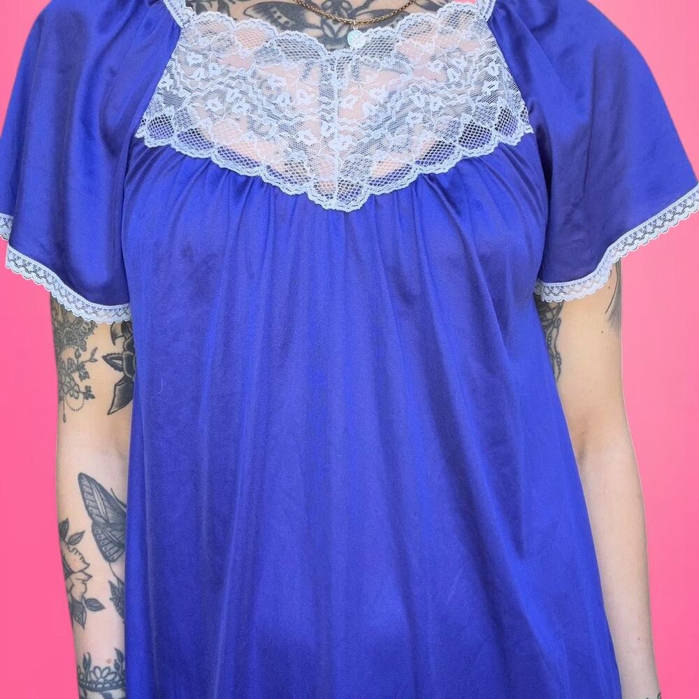 vintage 70s berkliff lace nightgown
